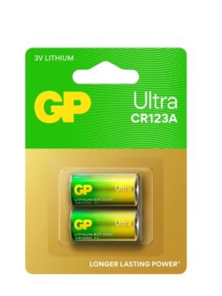 CR123A 3V litiumbatteri 2-pak GP