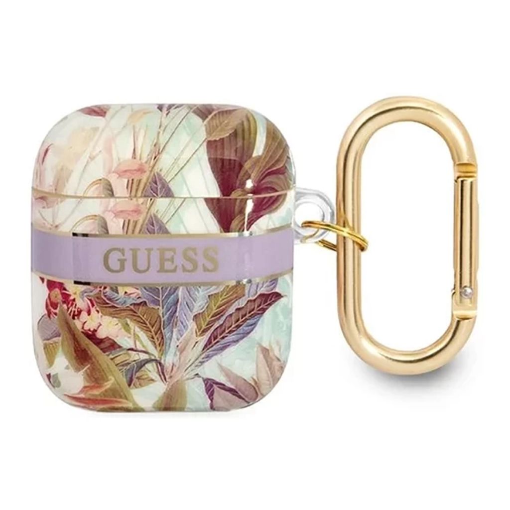 Guess Flower Strap Etui till AirPods 1/2 - Lilla