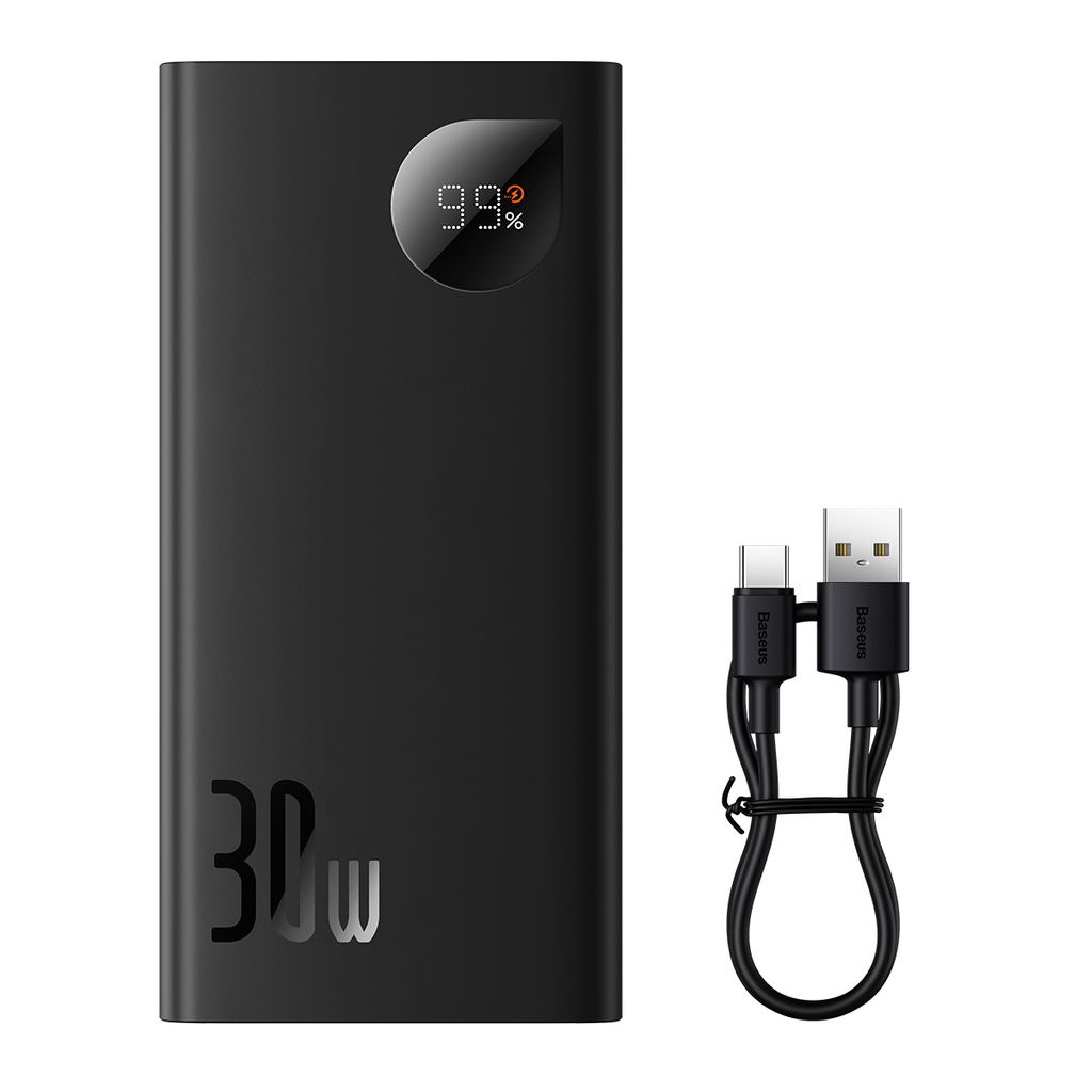 Baseus Adaman2 powerbank digital display 10000mAh 30W svart