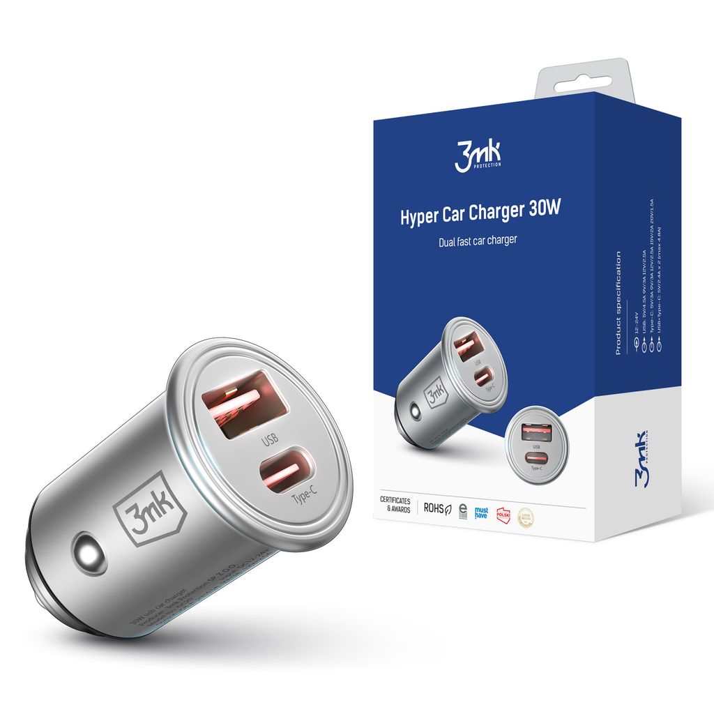 3mk Hyper Car Charger 30W – hurtig billader