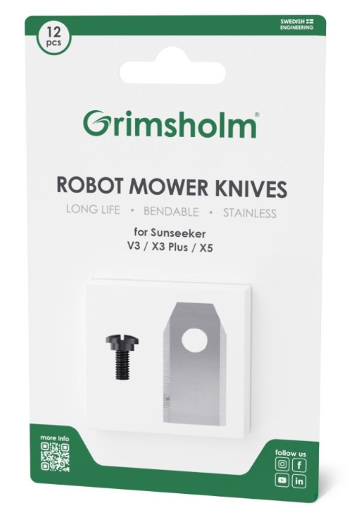 12-pack gräsklipparknivar till Sunseeker V3/ X3 Plus / X5 | Reservdelar - Tillbehör robotgräsklippare | Batteritema