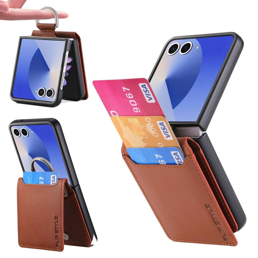 Samsung Galaxy Z Flip7 5G Skal med ringhållare - Brun