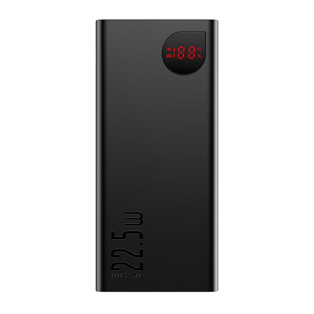 Baseus Adaman powerbank 20000mAh med hurtiglading og kabel – svart