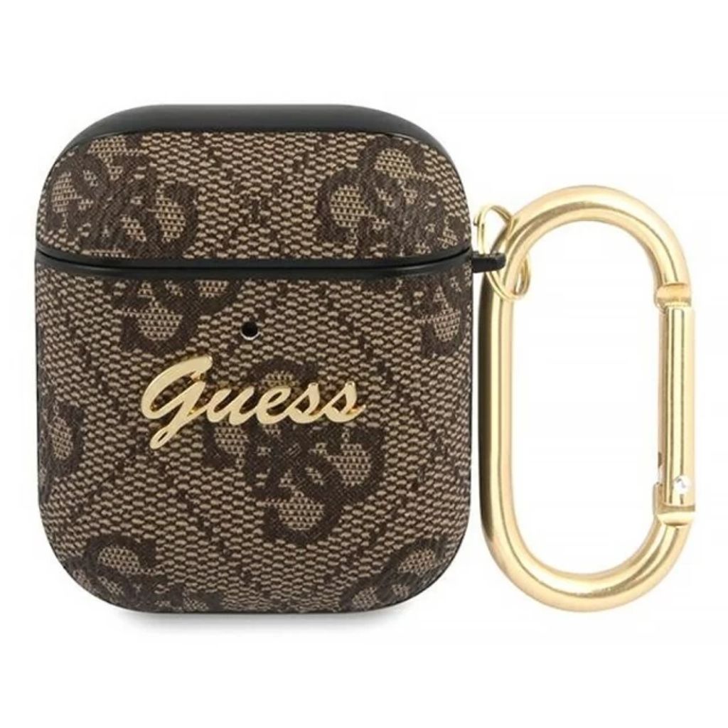 Guess 4G Script Etui till AirPods 1/2 - Brun