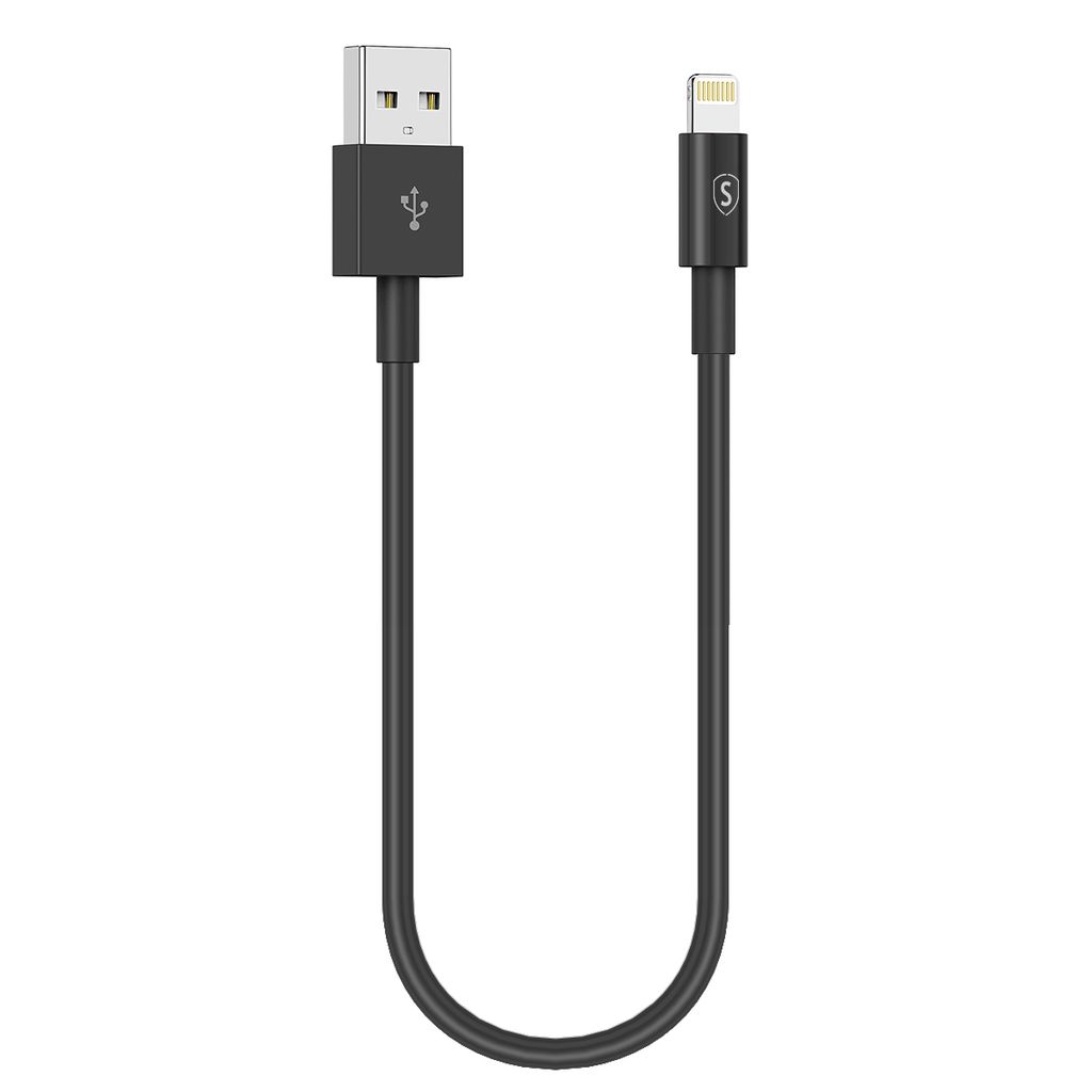 SiGN USB-kaapeli Lightning 2.4A, iPhone & iPad, 25cm - musta