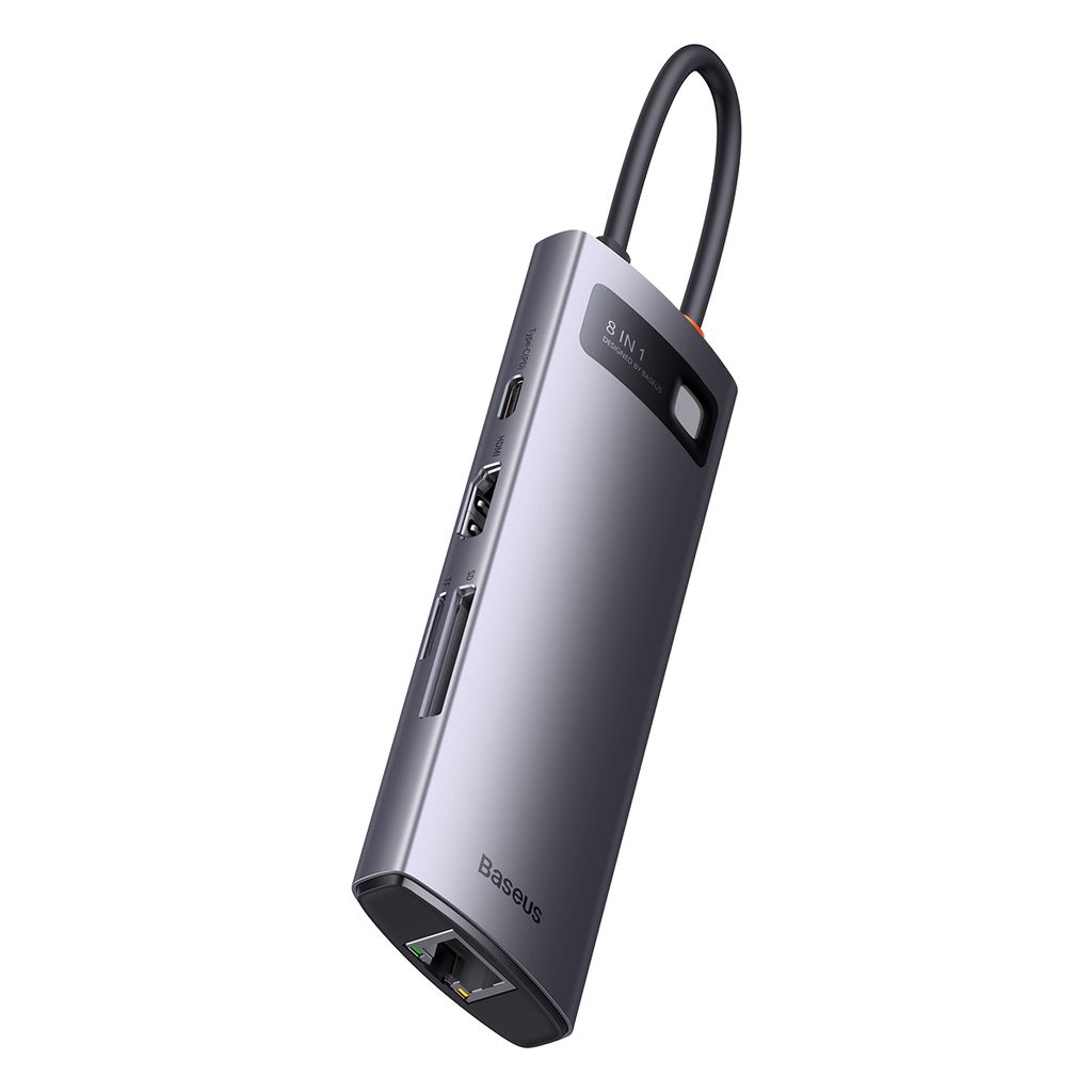 Baseus StarJoy 8i1 USB-C multiport hub - grå