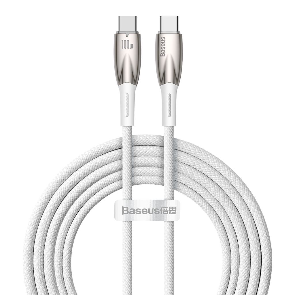 Baseus CADH000802 USB-C til USB-C PD kabel 100W 2m – hvit