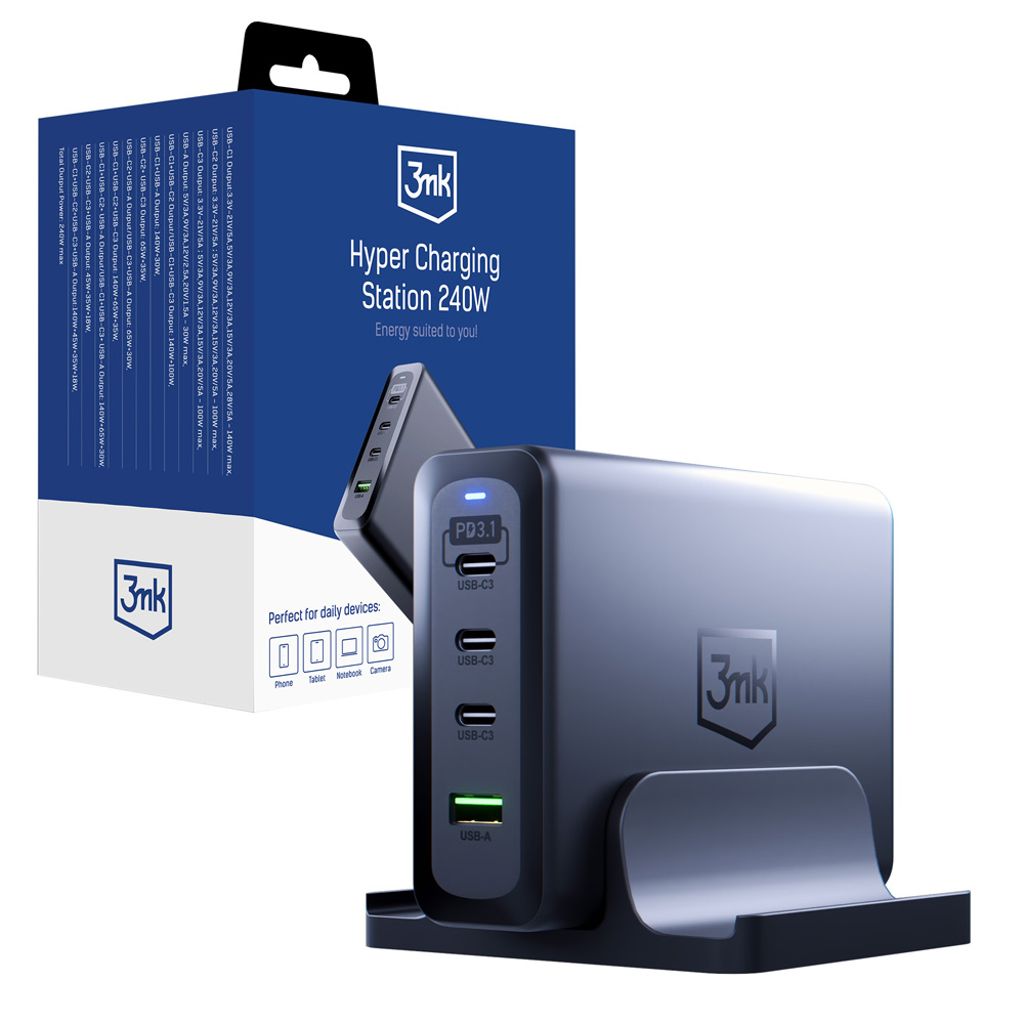 3mk Hyper Charging Station 240W - kraftig ladestasjon