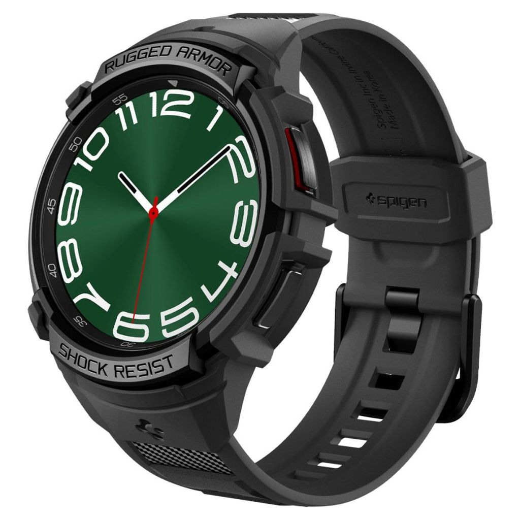 Spigen Rugged Armor Pro Klokkereim & Deksel til Samsung Galaxy Watch 6 Classic 47mm - Svart