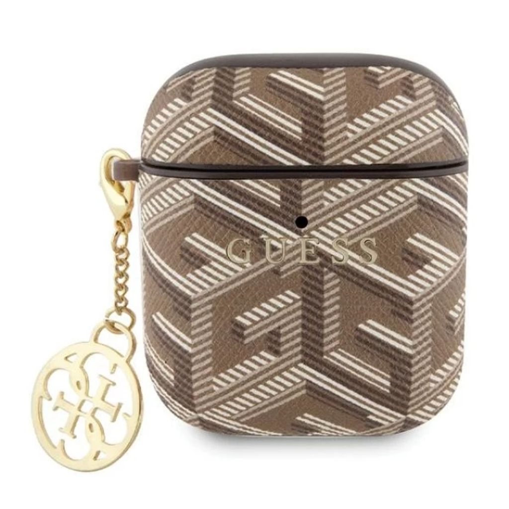 Guess GCube Charm Etui till Airpods 1/2 - Brun