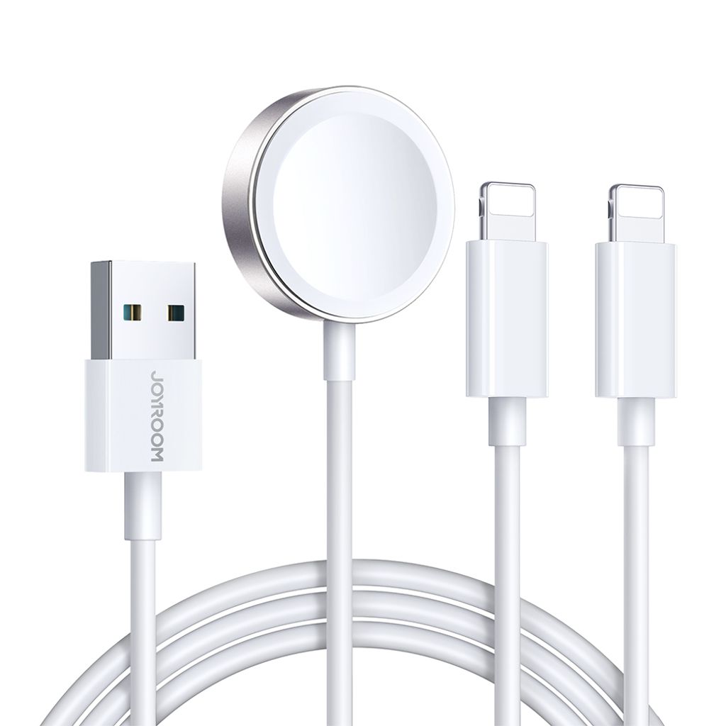 Joyroom S-IW007 3-in-1 magneettinen USB-A–Lightning-latauskaapeli 1,2 m valkoinen