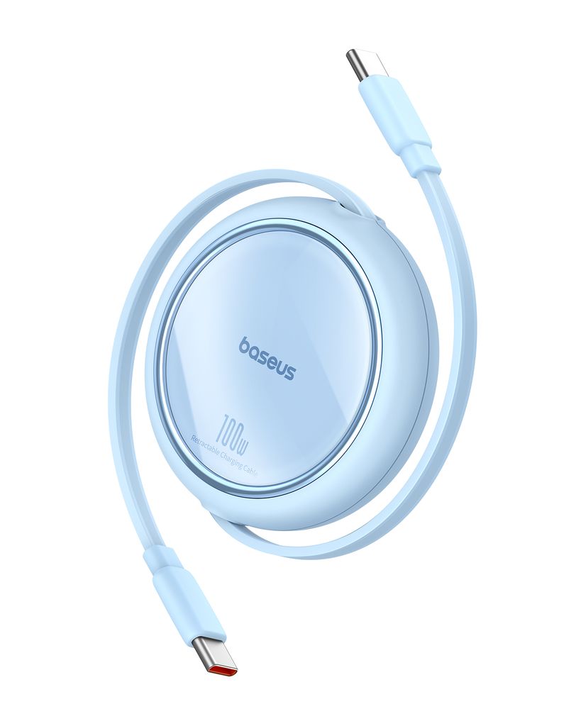 Baseus Free2Draw Mini retractable USB-C til USB-C kabel 100W 1m - blå
