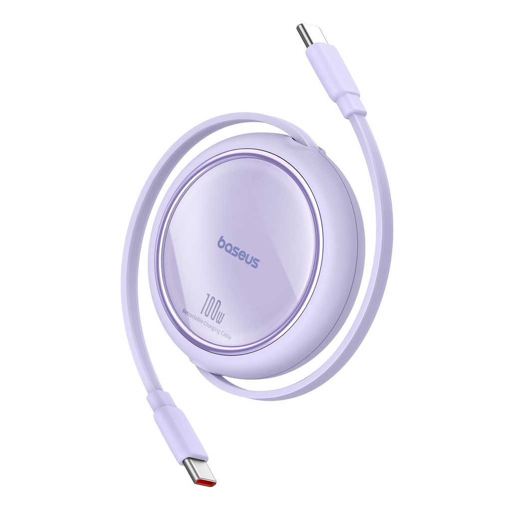 Baseus Free2Draw Mini USB-C til USB-C retrækkeligt kabel 100W 1m – lilla