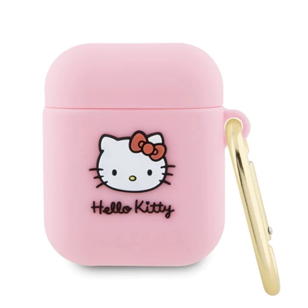 Hello Kitty 3D Silikon Fodral till Airpods 1/2 - Rosa