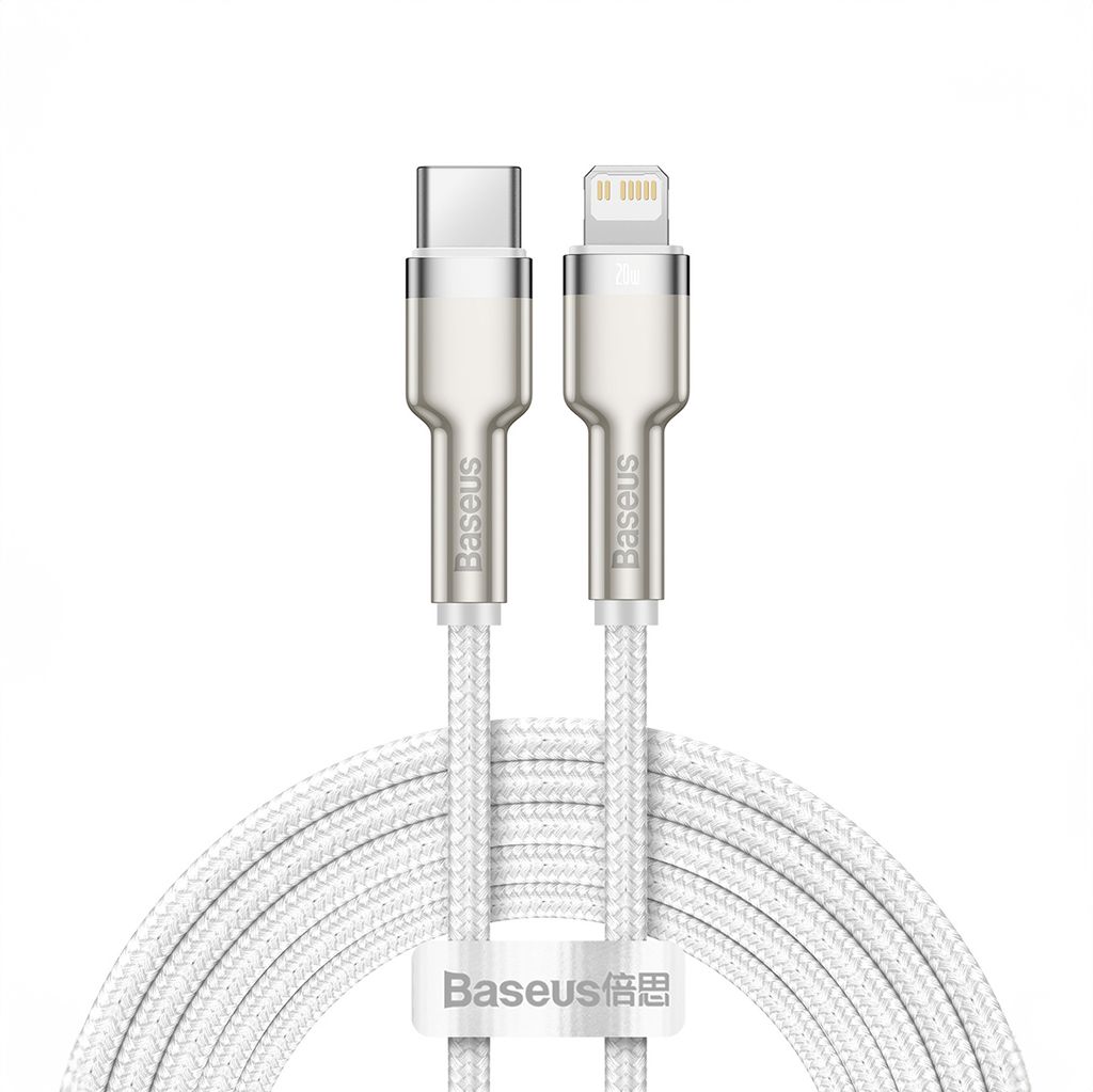Baseus Cafule Series Metal Data kabel USB-C / Lightning 20W PD 2 m – hvit
