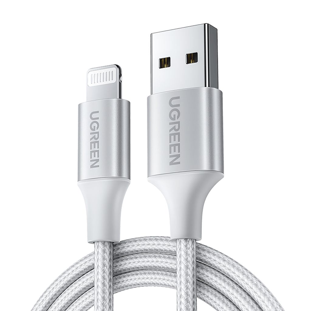 Ugreen US199 60163 USB-A / Lightning MFi kabel 2m – sølv