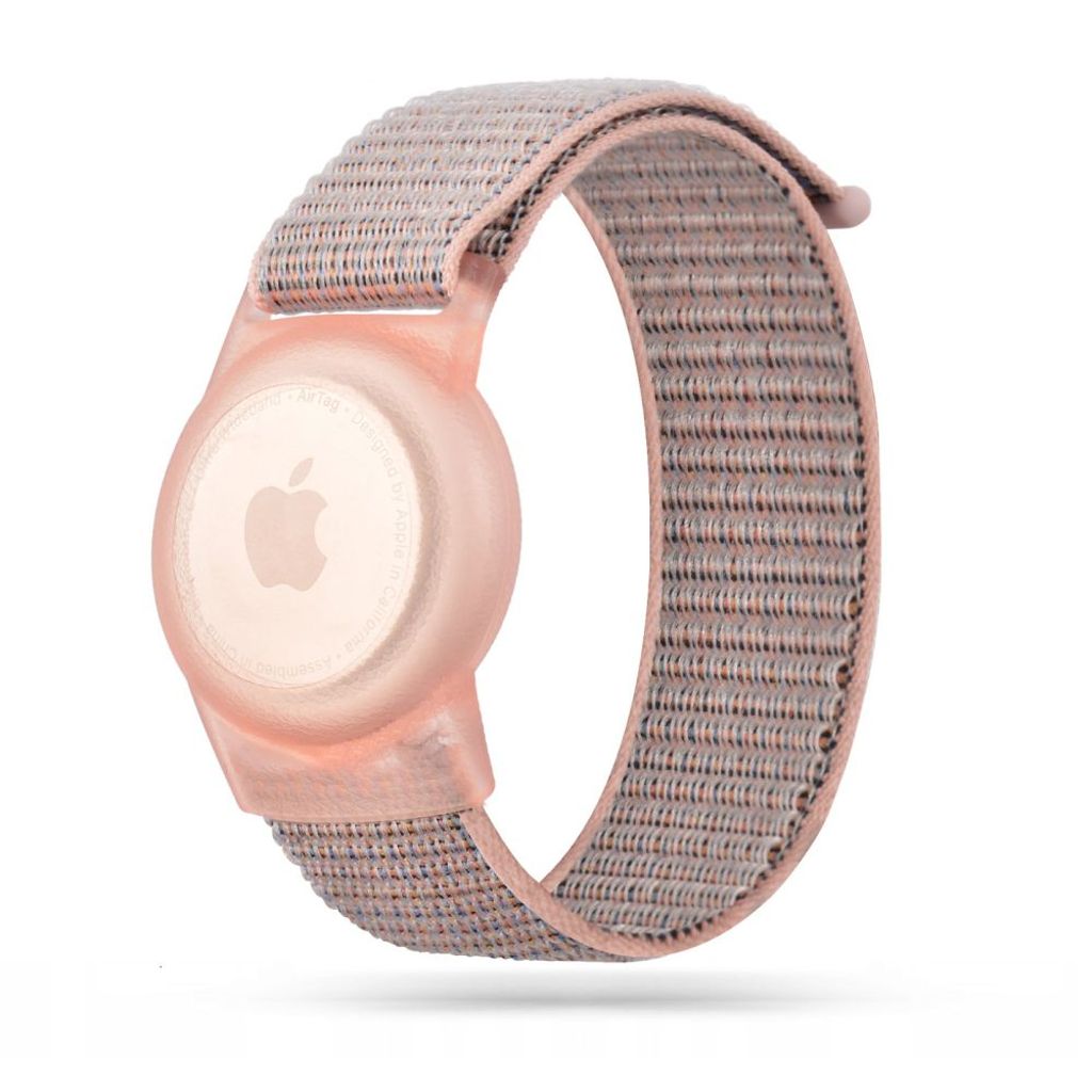 Tech-Protect Nylon Strap for Kids for Apple AirTag – Vaaleanpunainen