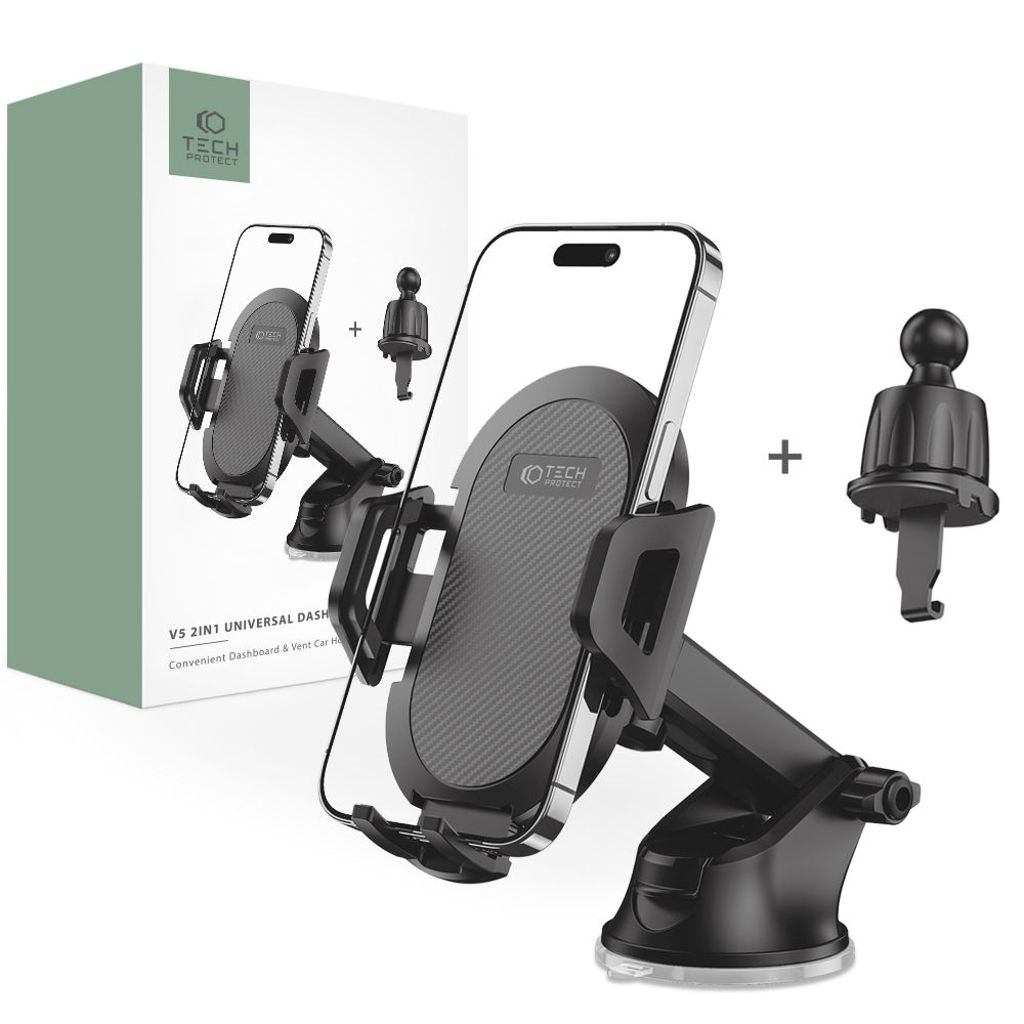 Tech-Protect V5 puhelinteline autoon – Musta