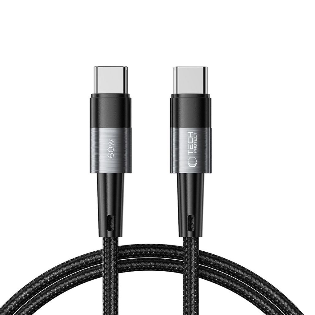 Tech-Protect UltraBoost USB-C / USB-C PD Kabel 60W 3A 1m - Grå