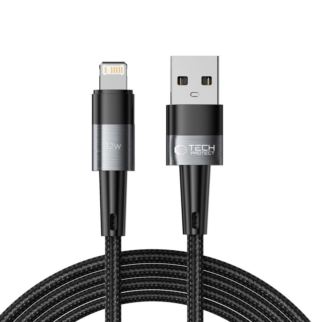 Tech-Protect UltraBoost Lightning / Lightning kabel 12W 2.4A 2m - grå