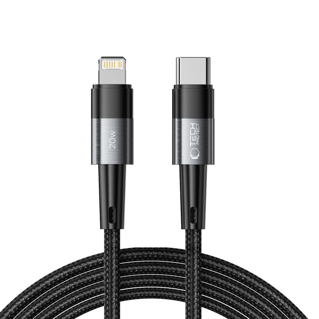 Tech-Protect UltraBoost Lightning / USB-C PD 20W 3A 2m kabel – grå