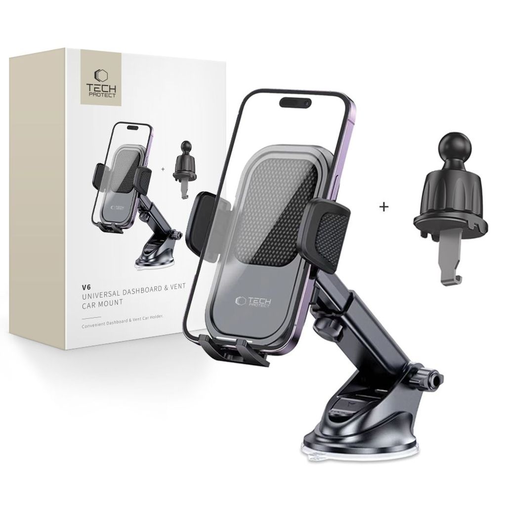 Tech-Protect V6 mobilholder til bil – cockpit/luftdyse – sort