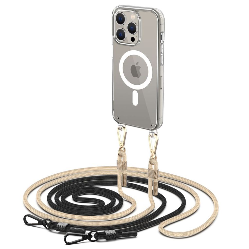 Tech-Protect FlexAir Chain MagSafe Case for iPhone 15 Pro - Black/Beige