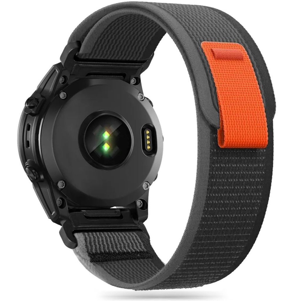 Tech-Protect Nylon Urrem til Garmin Fenix 6X/7X etc - Sort/Orange