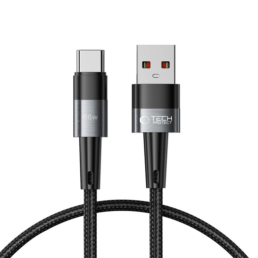 Tech-Protect UltraBoost USB-C / USB-A kabel 66W 6A 0.5m - grå