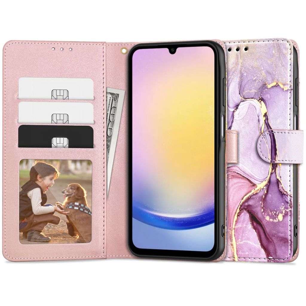 Tech-Protect Wallet Kotelo Samsung Galaxy A25 5G - Pink Marble