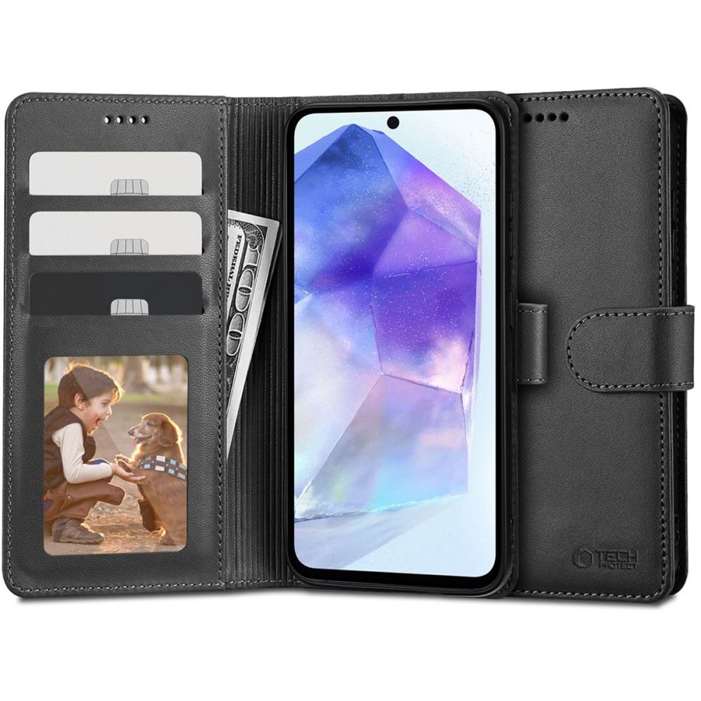 Tech-Protect Wallet Kotelo Samsung Galaxy A55 5G - Musta