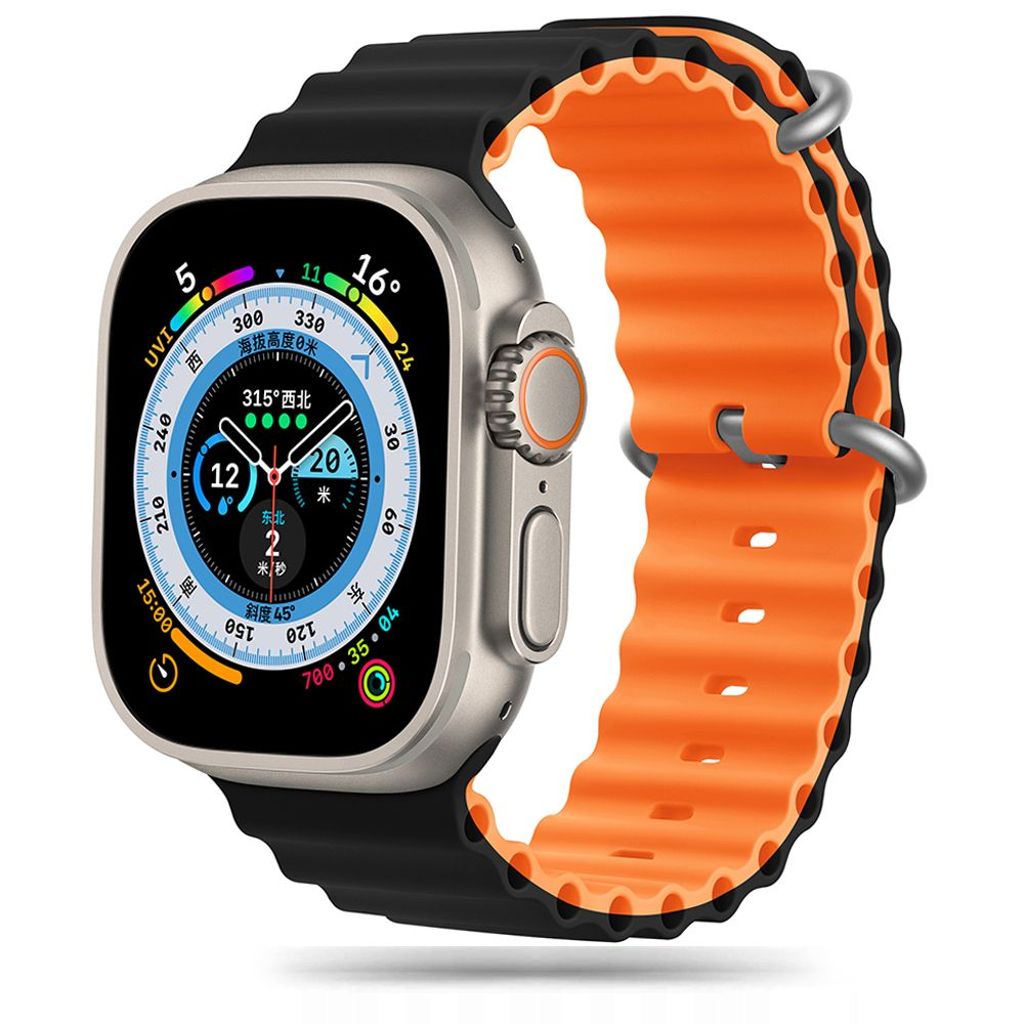 Tech-Protect IconBand Pro Klokkereim til Apple Watch 42/44/45/49 mm - Svart/Oransje
