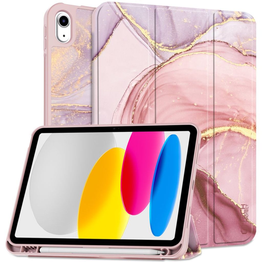 Tech-Protect SC Pen Fodral till iPad 10th Gen 2022 10.9" - Pink Marble