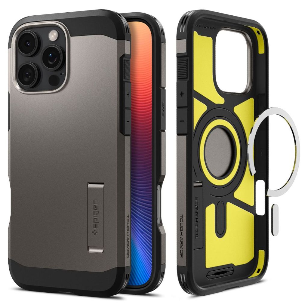 Spigen Tough Armor MagSafe Deksel til iPhone 16 Pro - Gunmetal