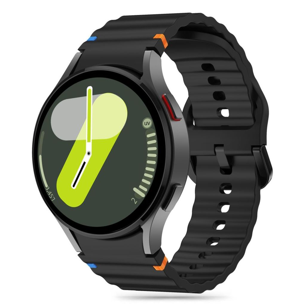 Tech-Protect Silicone Sport Urrem til Samsung Galaxy Watch 4/5/5 Pro/6/7/FE - Sort