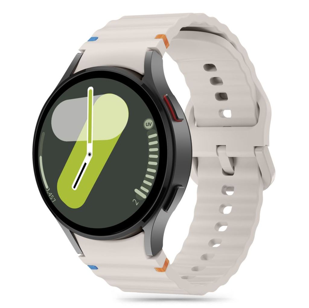 Tech-Protect Silicone Sport Urrem til Samsung Galaxy Watch 4/5/5 Pro/6/7/FE - Beige