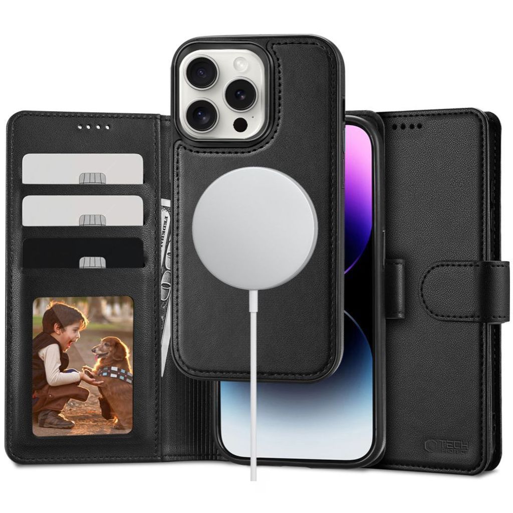 Tech-Protect MagSafe Wallet Etui til iPhone 16 Pro - Svart