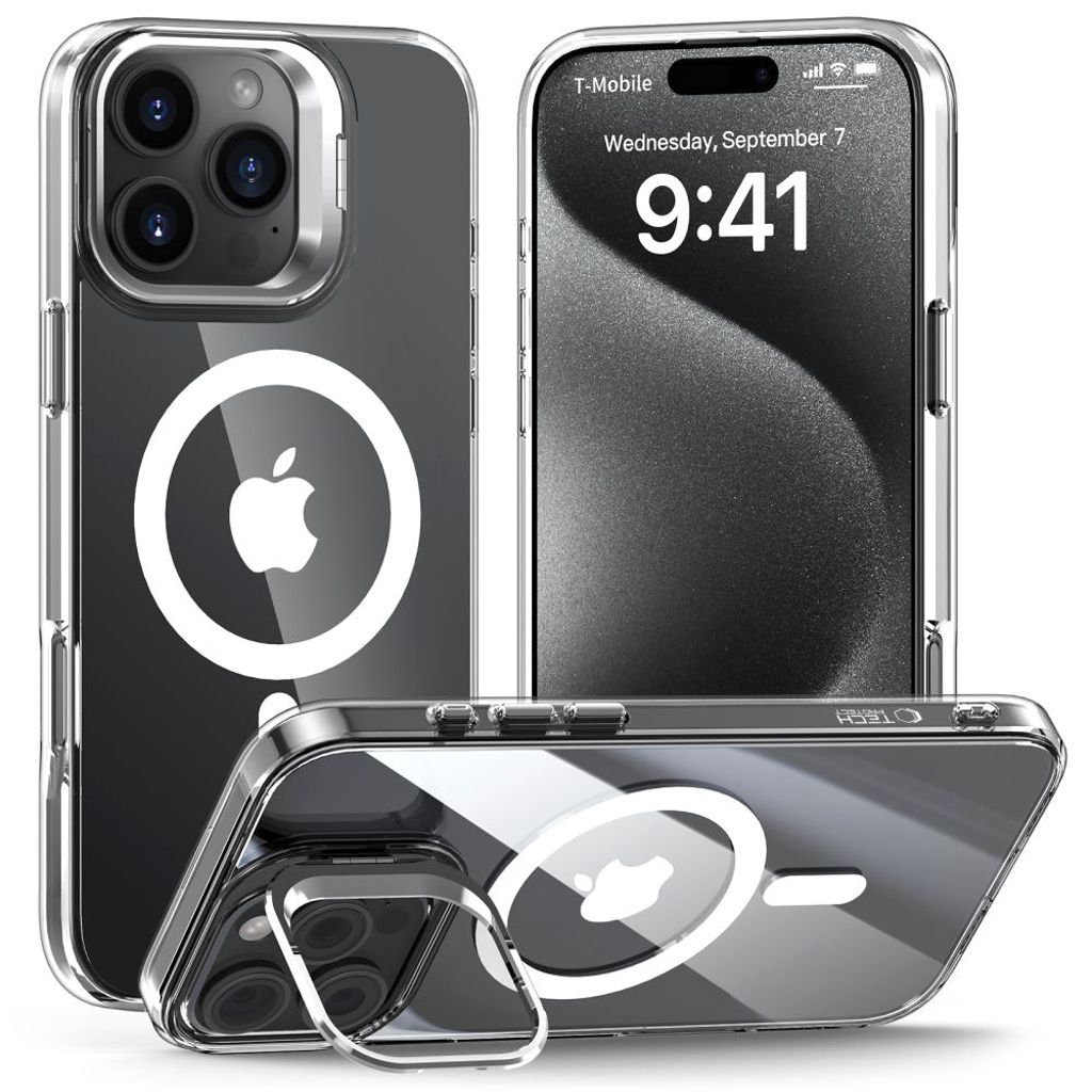 Tech-Protect MagStand MagSafe Case for iPhone 16 Pro - Transparent