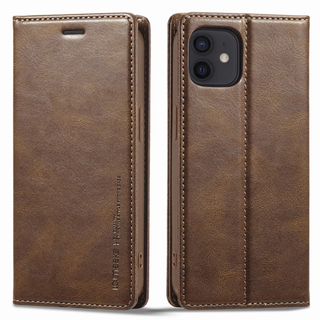 LC.IMEEKE iPhone 12 Mini Wallet Cover - Brown