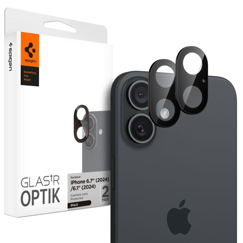 Spigen Optik Glas.tR 2-pack Linssinsuoja iPhone 16/16 Plus