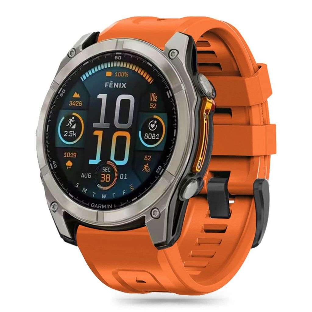 Tech-Protect Silicone Watch Strap for Garmin Fenix 6X/7X/8 etc - Orange