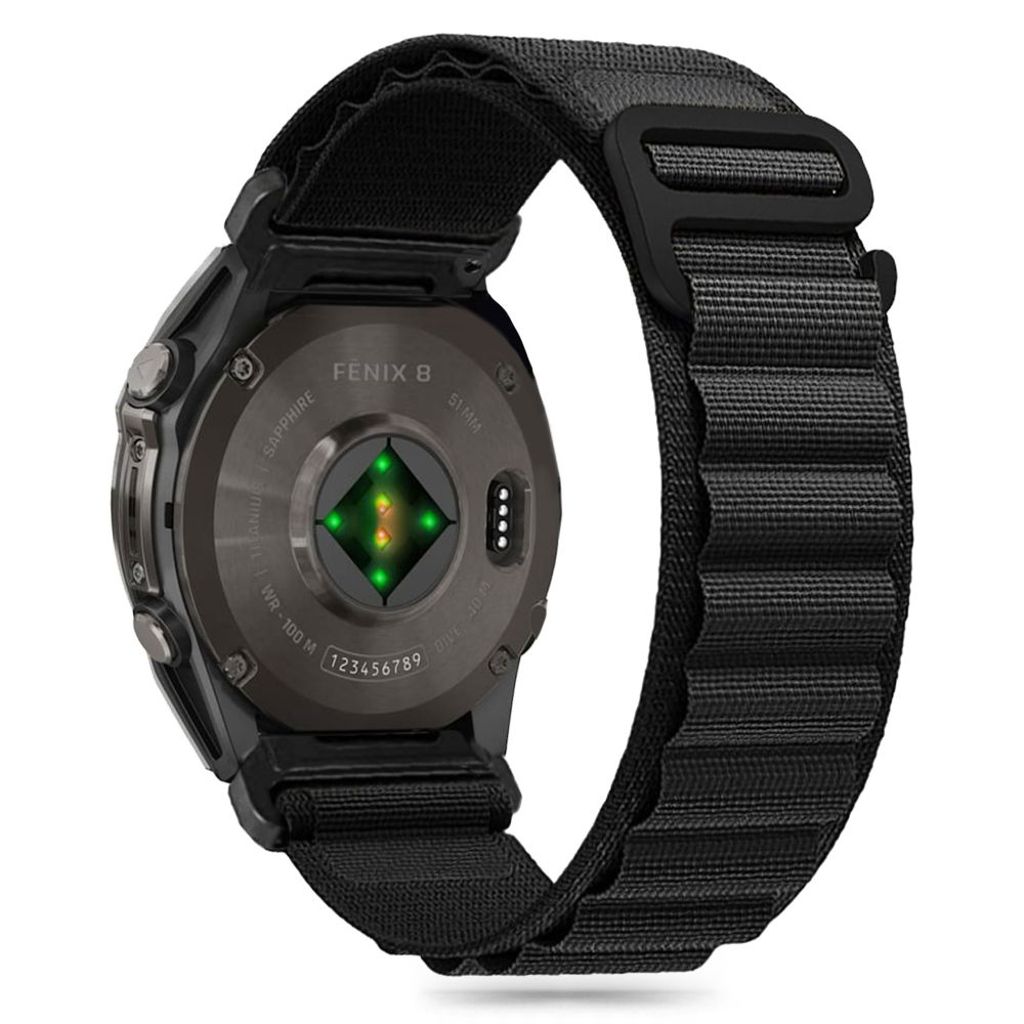 Tech-Protect Nylon Pro Urrem til Garmin Fenix 5/6/6 Pro/7/8 - Sort