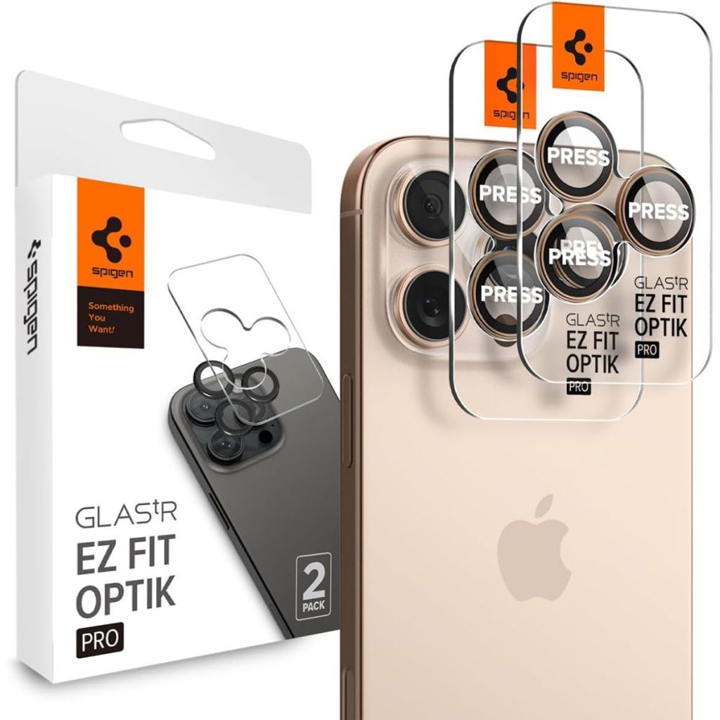 Spigen Optik Pro GLAS.TR "Ez Fit" Linsebeskytter til iPhone 16 Pro/Pro Max