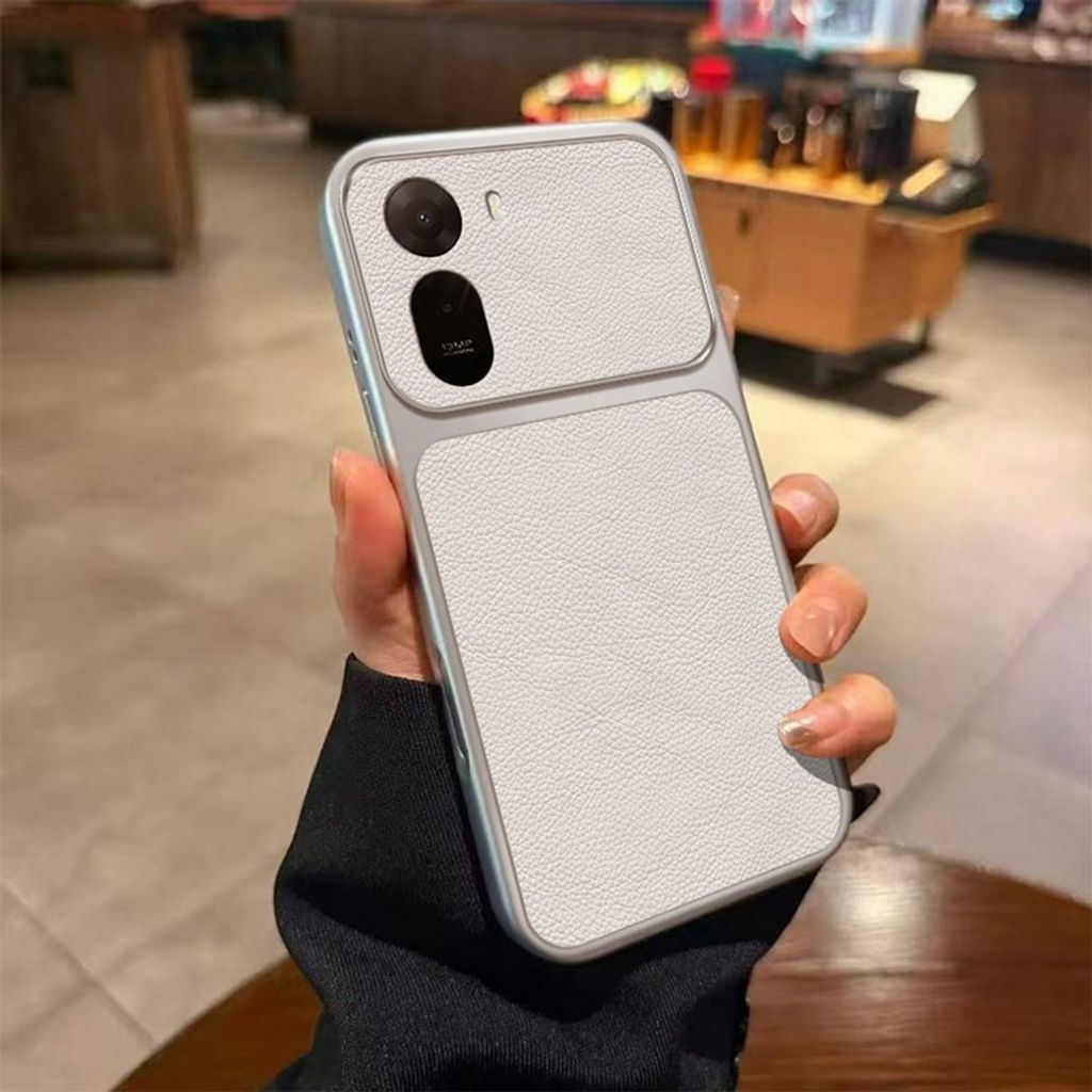 Xiaomi Poco C85x 5G/Redmi A7 Pro Skal PU-läderstruktur - Vit