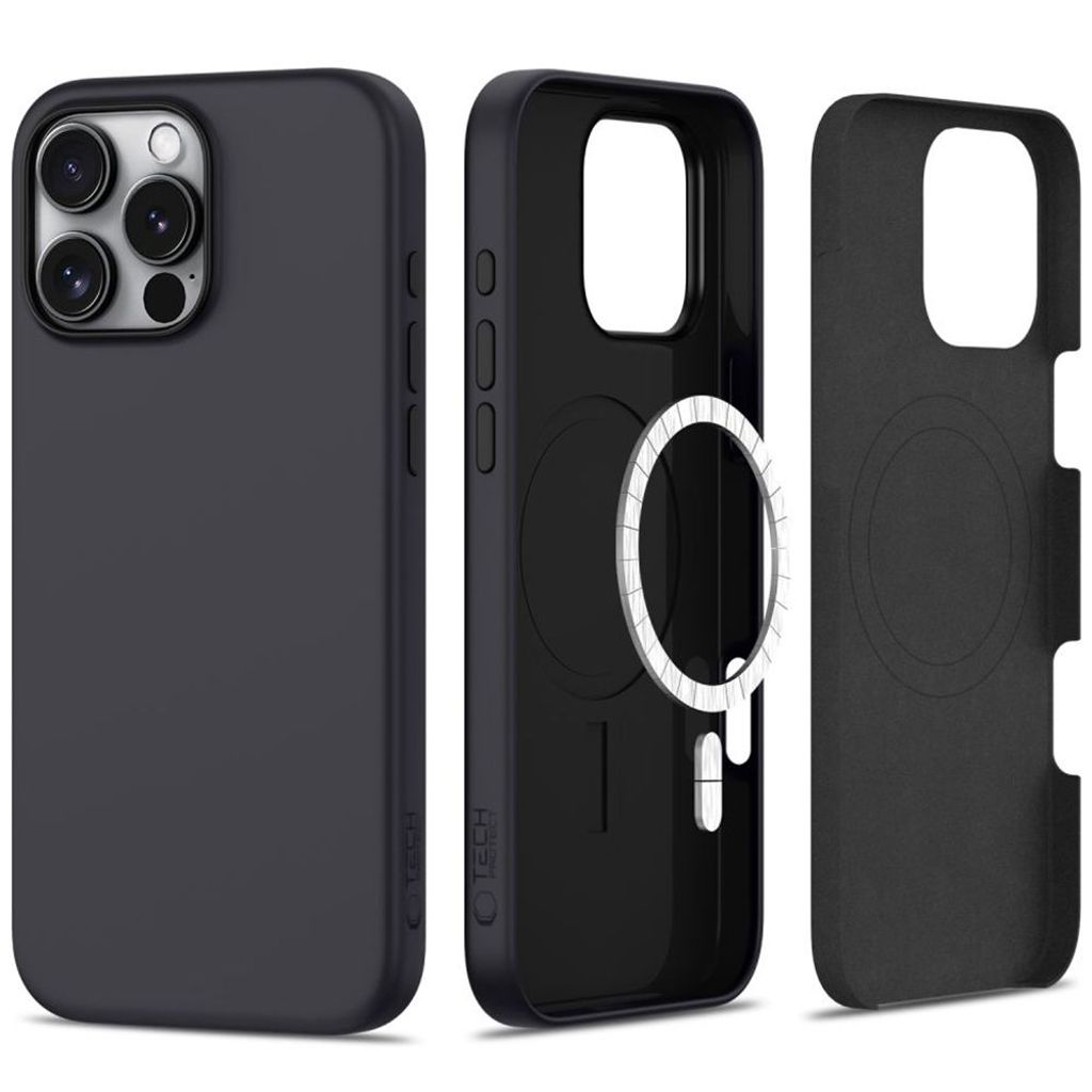 Tech-Protect Silicone MagSafe Cover til iPhone 16 Pro Max - Sort