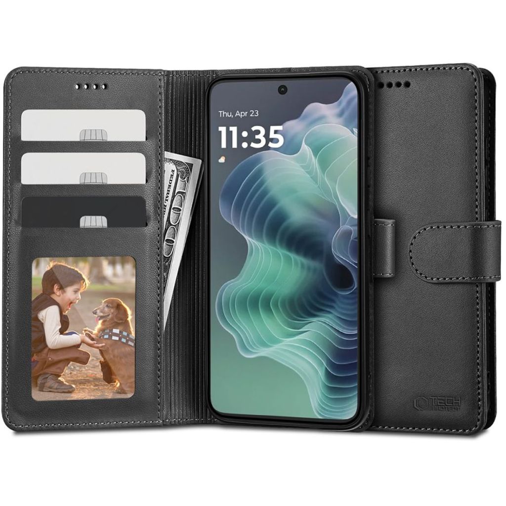 Tech-Protect Wallet Fodral till Motorola Moto G25 5G - Svart