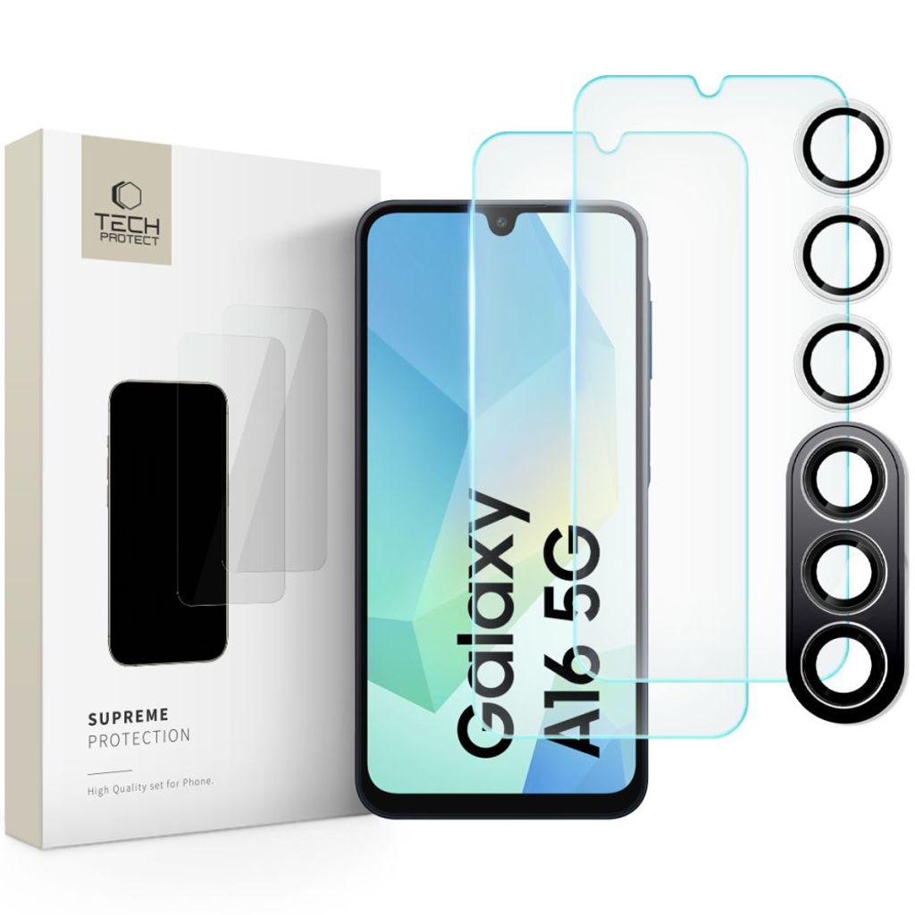 Tech-Protect Supreme Set 2x Skärm & Linsskydd till Samsung Galaxy A16 4G/5G