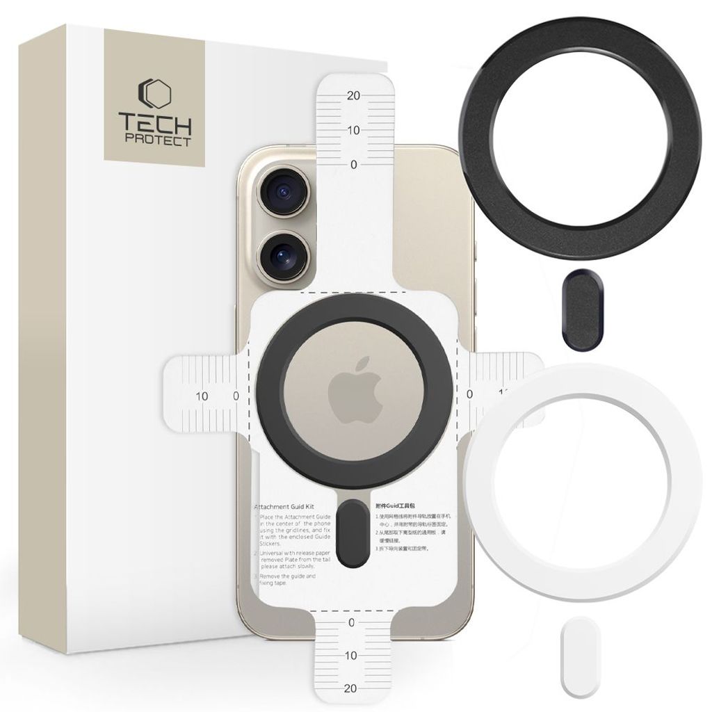 Tech-Protect MMP-100 MagSafe Ring 2-pakkaus – valkoinen/musta