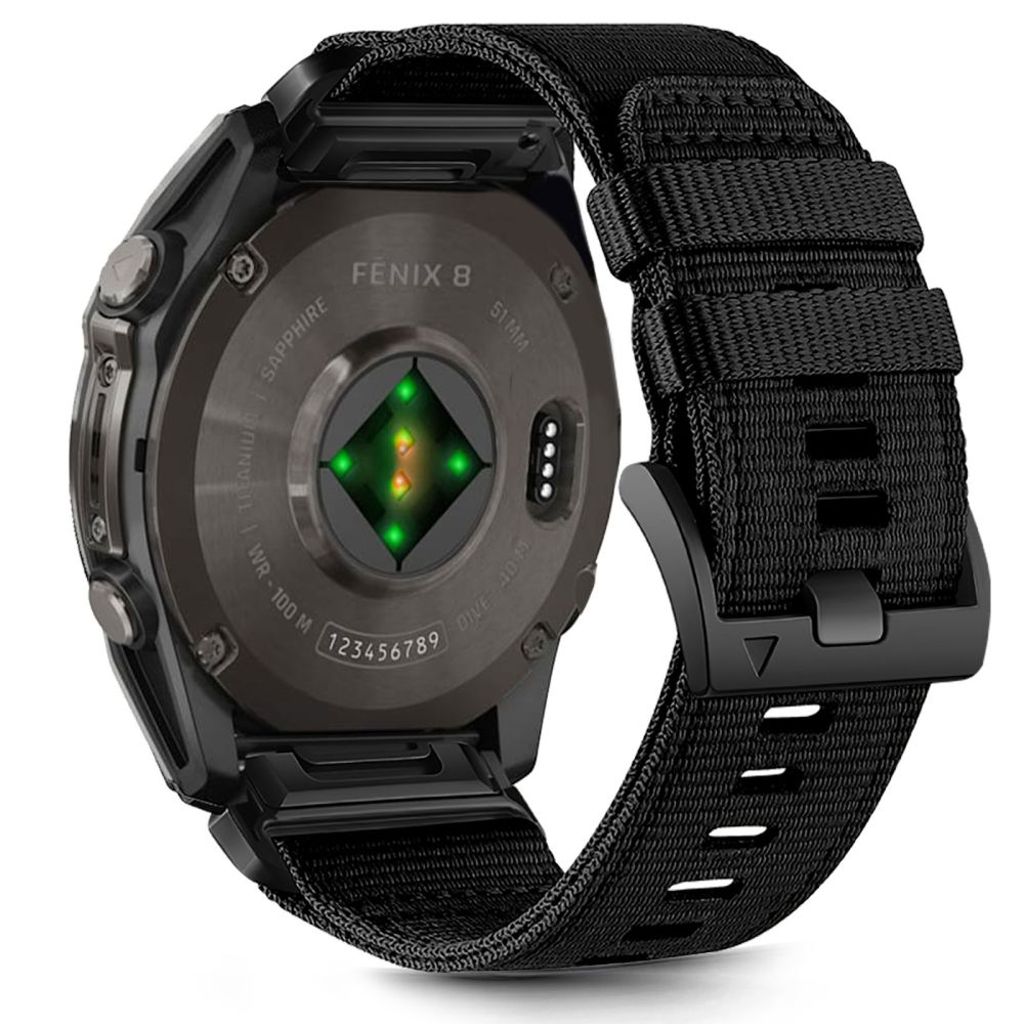 Tech-Protect Nylon Kellonranneke Garmin Fenix 6X/7X etc - Musta