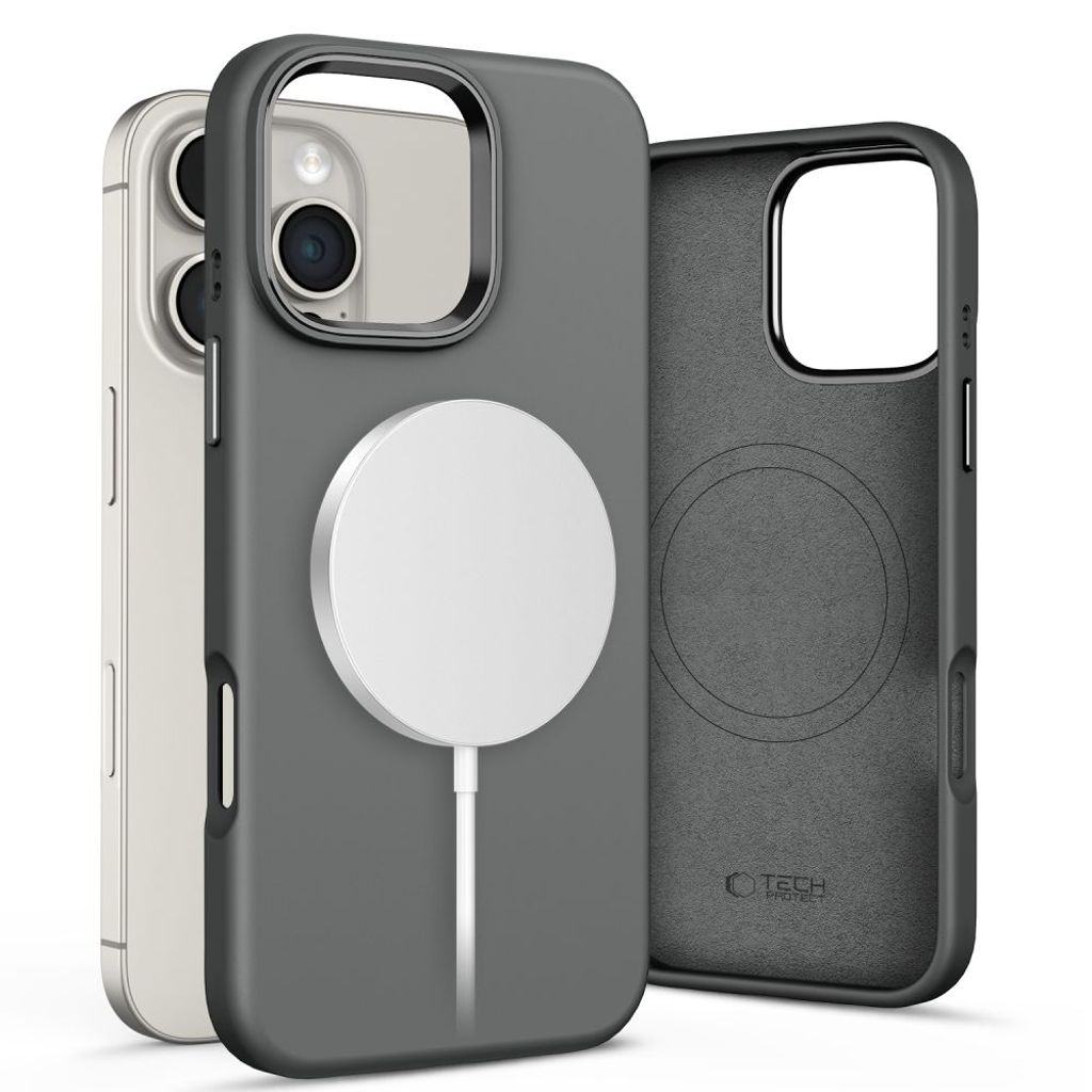 Tech-Protect Silicone Pure Magsafe Cover til iPhone 16 Pro Max - Grå